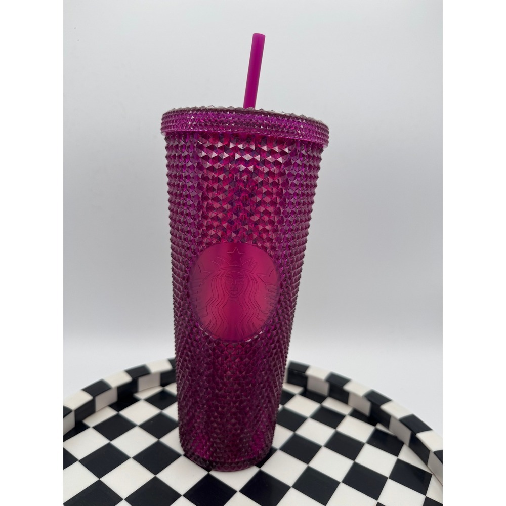 Berry‎ Bling Studded Starbucks Tumbler 24 oz. Magenta Pink